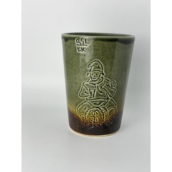 Gambrinus Gastro Beer Mug Pottery Green/Yellow/Brown Ombré - Picture 3 of 7